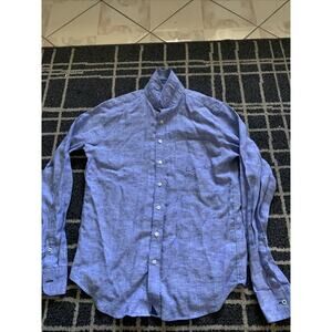 Untuckit Shirt Mens Medium Blue Plaid Slim Fit Button Up Long Sleeve Casual